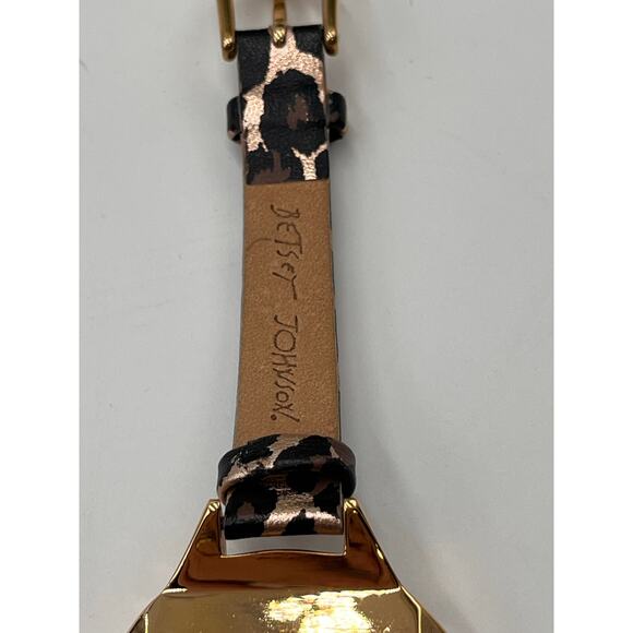 Betsey Johnson Women's Leopard-Print Leather Strap Pave 32mm BJO0251-01 Watch - Picture 9 of 13